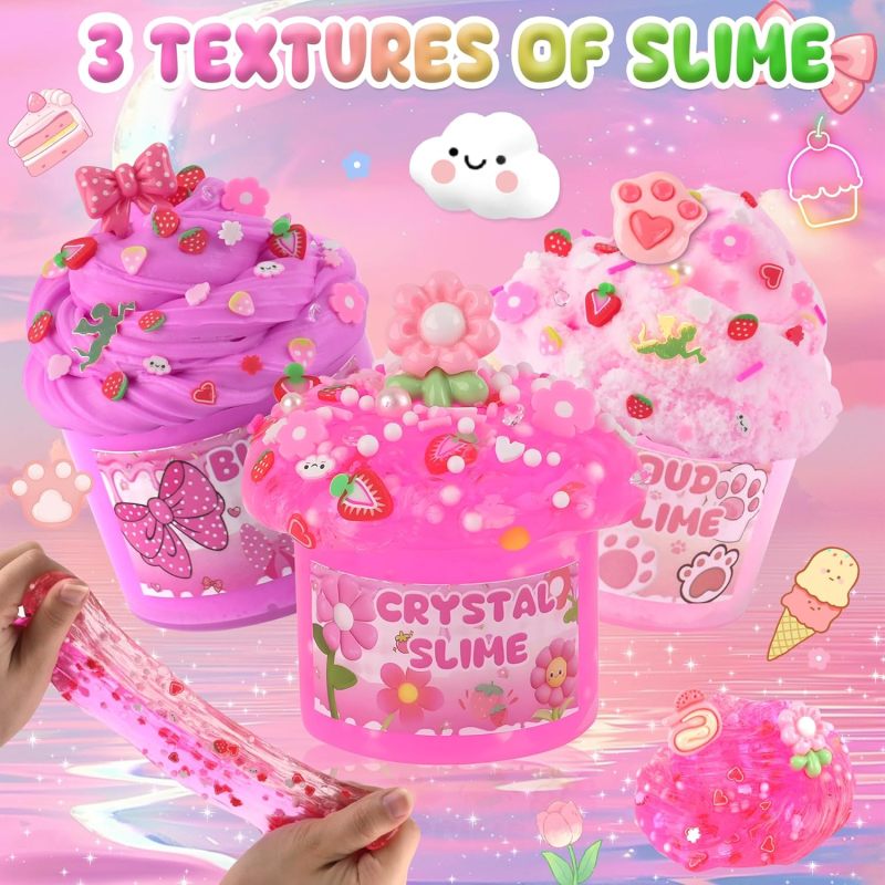 6 Pack Slimes Pink Slime Kids DIY Toys