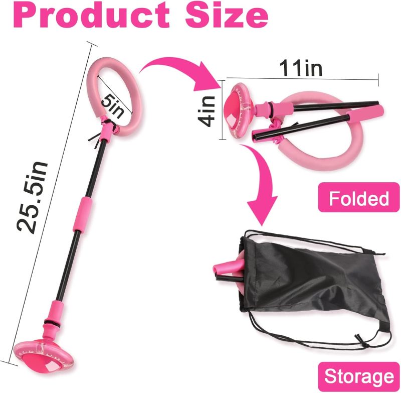 Skip Ball Portable Foldable Colorful Flash Wheel Swing Ball