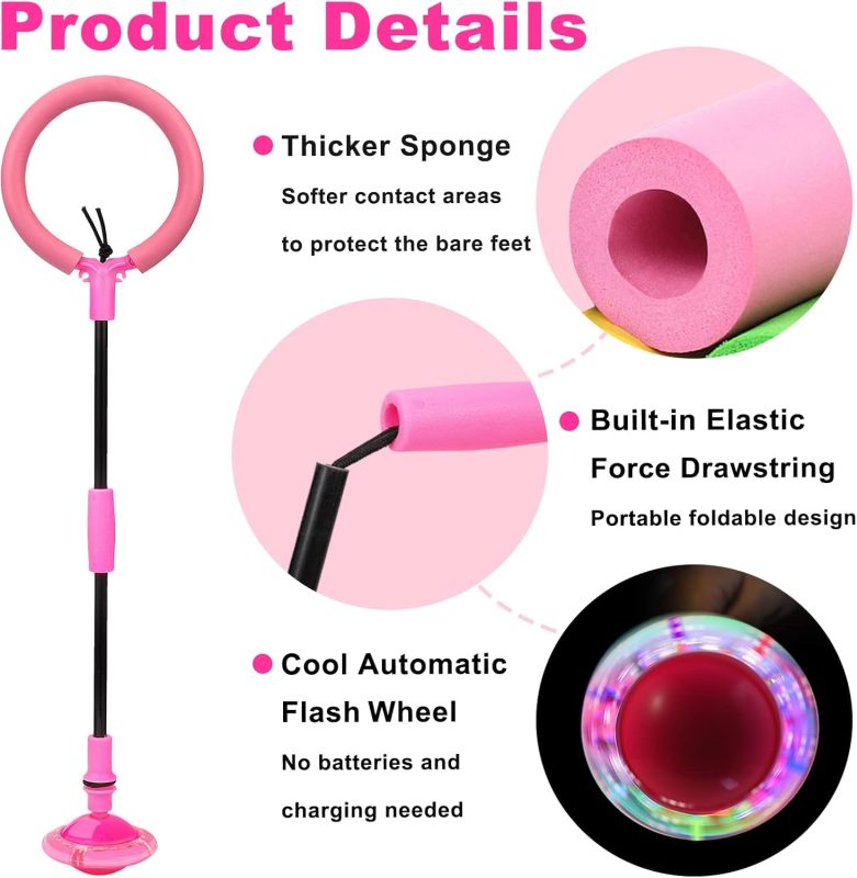 Skip Ball Portable Foldable Colorful Flash Wheel Swing Ball