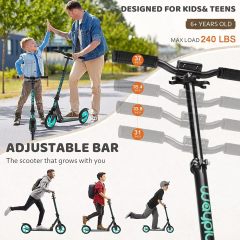 Children's Scooter ABS Plastic for Teens and Adult Foldable
