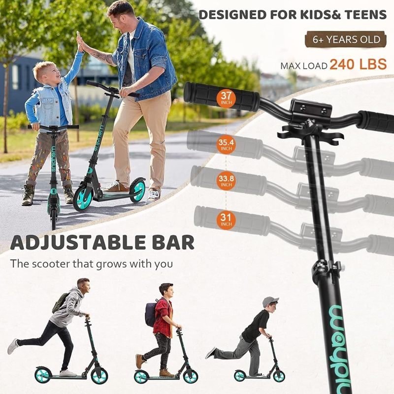 Children's Scooter ABS Plastic for Teens and Adult Foldable