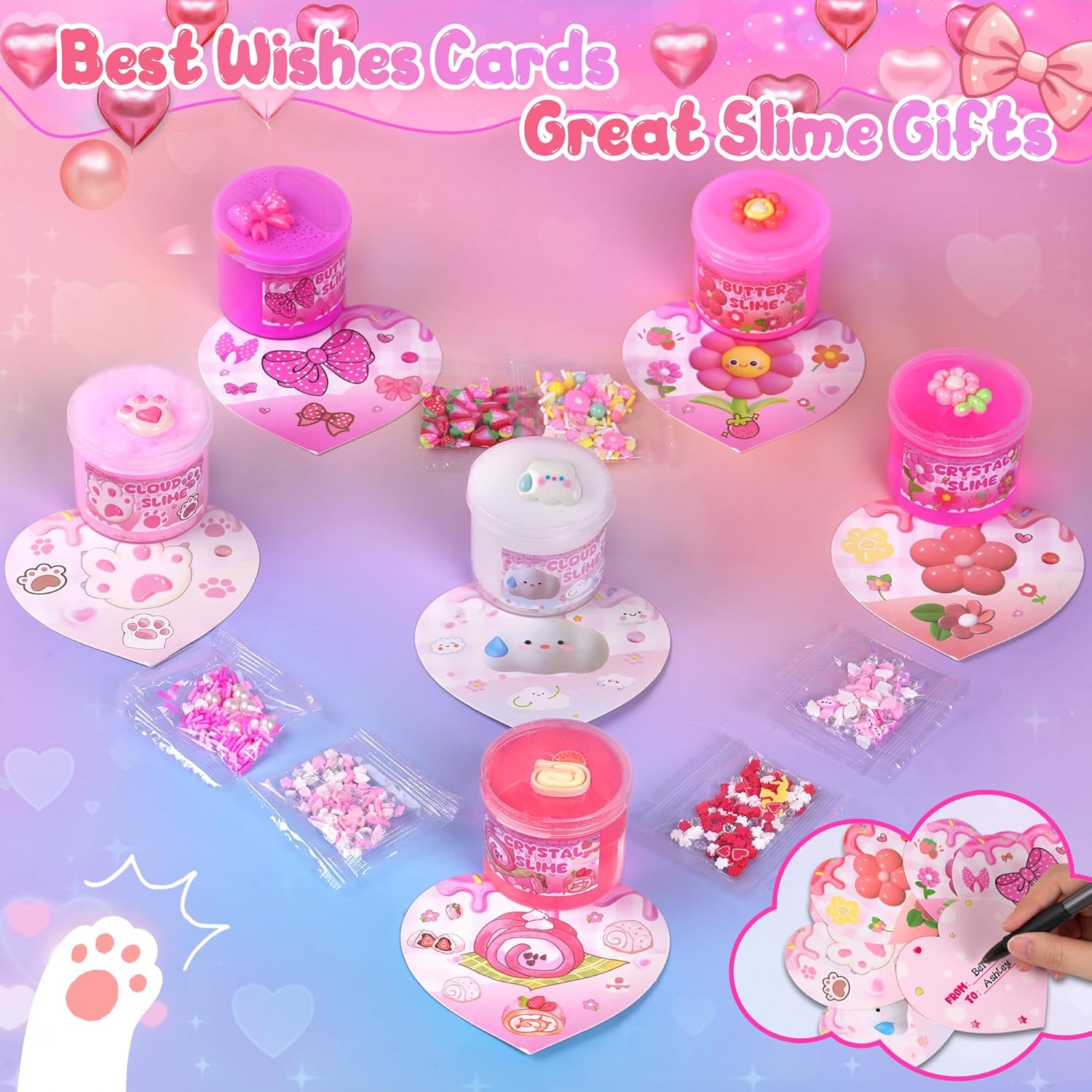 6 Pack Slimes Pink Slime Kids DIY Toys