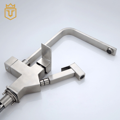 SS Kitchen Faucet Mixer with Side Pull Out Sprayer