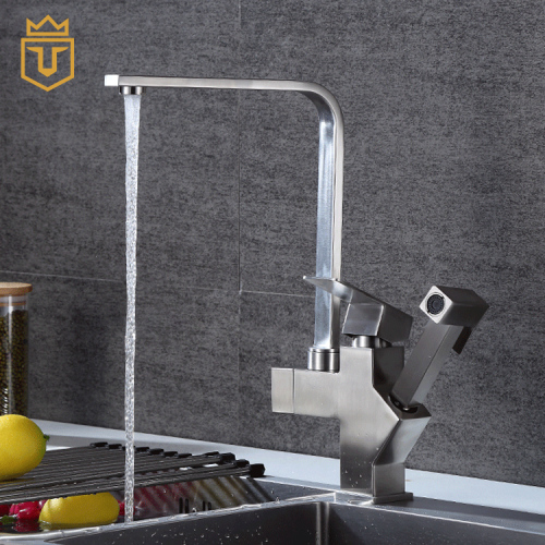 SS Kitchen Faucet Mixer with Side Pull Out Sprayer