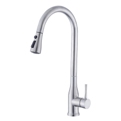 High Arc Stream Spray Kitchen Faucet Stainless Steel