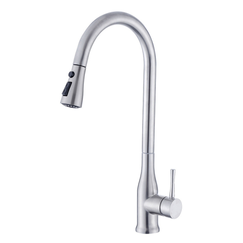 High Arc Stream Spray Kitchen Faucet Stainless Steel