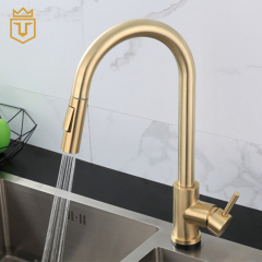 Pull Down Gold Touch Kitchen Sink Faucet