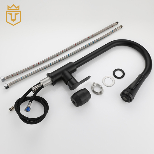 4 Water Modes SUS304 Kitchen Black Faucet