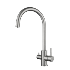 Brushed Stainless Steel 304 Kitchen Three Way Tap