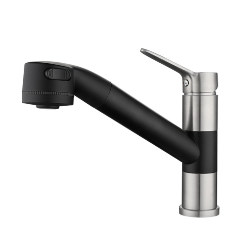 Mix Colors Brushed SS Black Kitchen Pull Out Tap