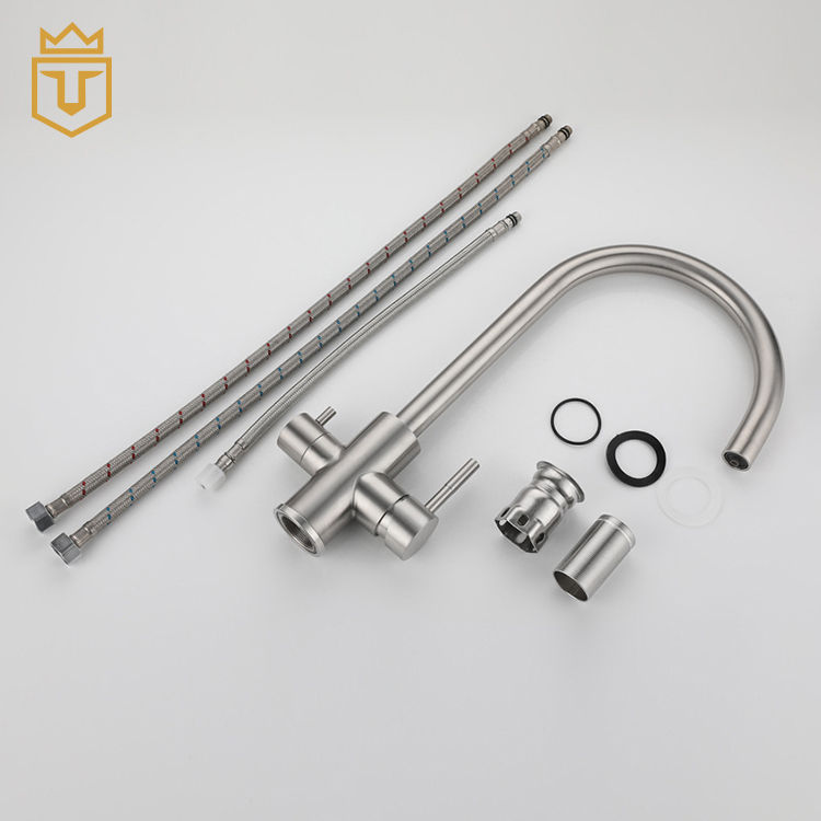Brushed Stainless Steel 304 Kitchen Three Way Tap