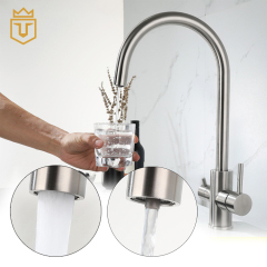 Brushed Stainless Steel 304 Kitchen Three Way Tap