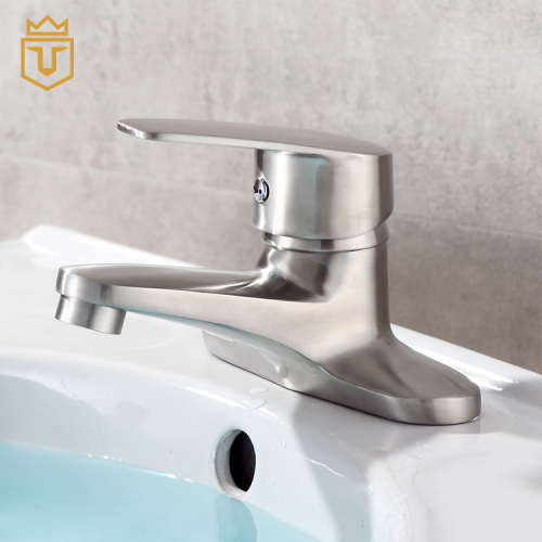 Brushed Stainless Steel 304 Double Holes Basin Faucet