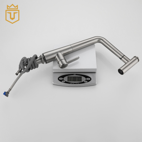 Brushed SS Kitchen Sink Faucet with Pull Out Sprayer