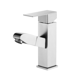Hot Cold Water Mixer Bathroom Pull Out Basin Faucet