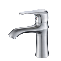 Single Handle Hot Cold Water SS Basin Sink Faucet