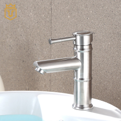 Brushed SS 304 Single Handle Bamboo Faucet Mixer