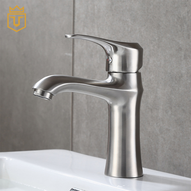 Single Handle Hot Cold Water SS Basin Sink Faucet