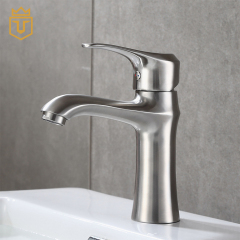 Single Handle Hot Cold Water SS Basin Sink Faucet