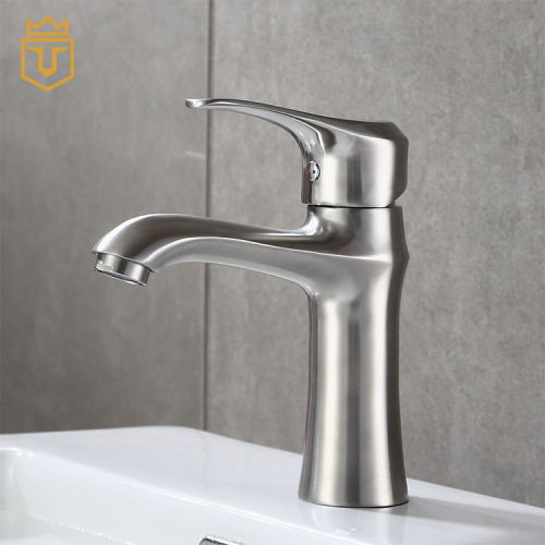 Single Handle Hot Cold Water SS Basin Sink Faucet