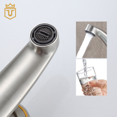 Round Handle Cold Water Bathroom Stainless Steel Basin Tap