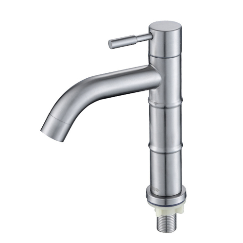 Single Lever Bamboo Cold Water Bathroom Faucet Basin