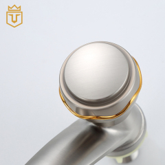 Round Handle Cold Water Bathroom Stainless Steel Basin Tap