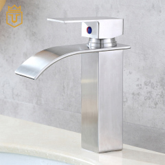 Single Handle Hot Cold Water Basin Faucet Waterfall