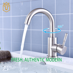 304 Single Lever Goose Neck Bathroom Faucet