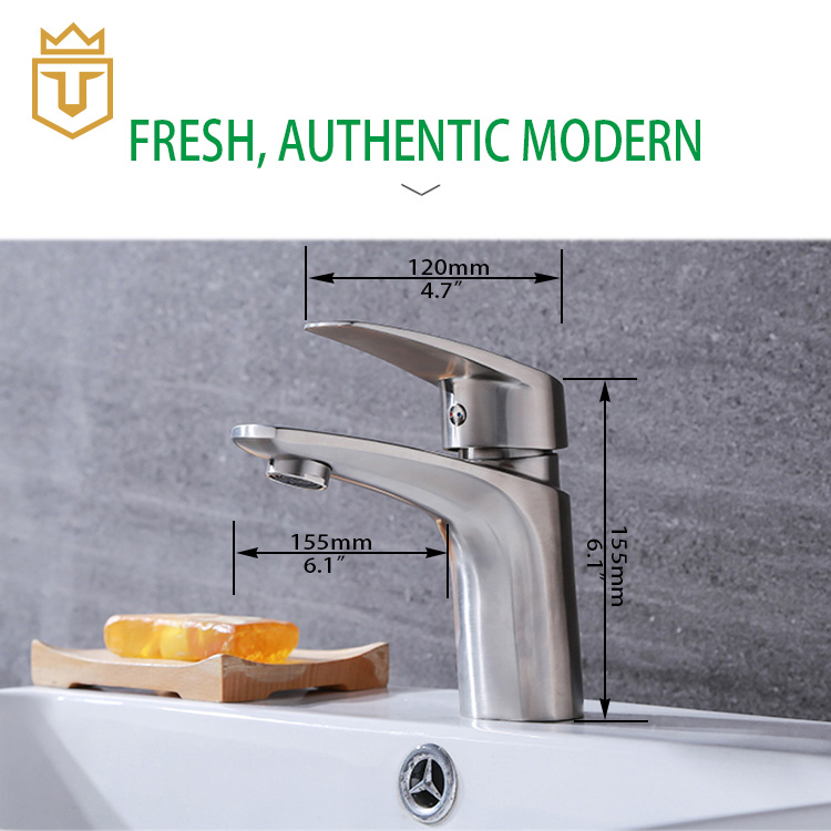 Single Handle Lavatory SS Basin Mixer Tap