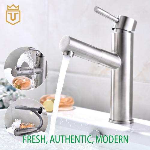 Bathroom Pull Out Basin Mixer Faucet