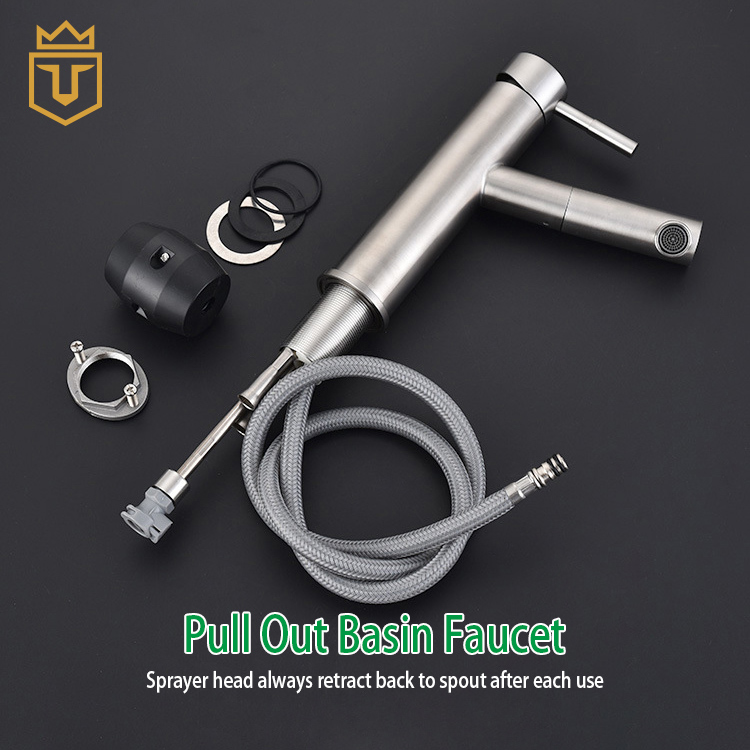 Bathroom Pull Out Basin Mixer Faucet