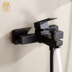 Simple SS 304 Square Hand Shower Set Black