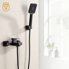 Simple SS 304 Square Hand Shower Set Black