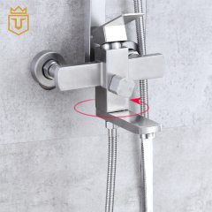 304 SS Bathroom Square Shower and Mixer Set