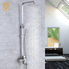 304 SS Bathroom Square Shower and Mixer Set