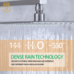 304 SS Bathroom Square Shower and Mixer Set