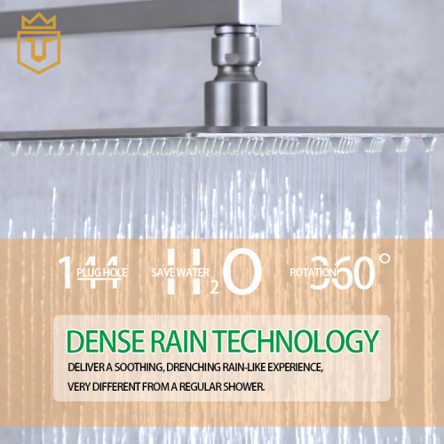 304 SS Bathroom Square Shower and Mixer Set