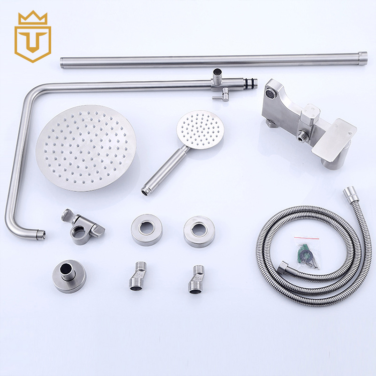 Shower Room SUS Bathroom Shower Set with Shampoo Shelf