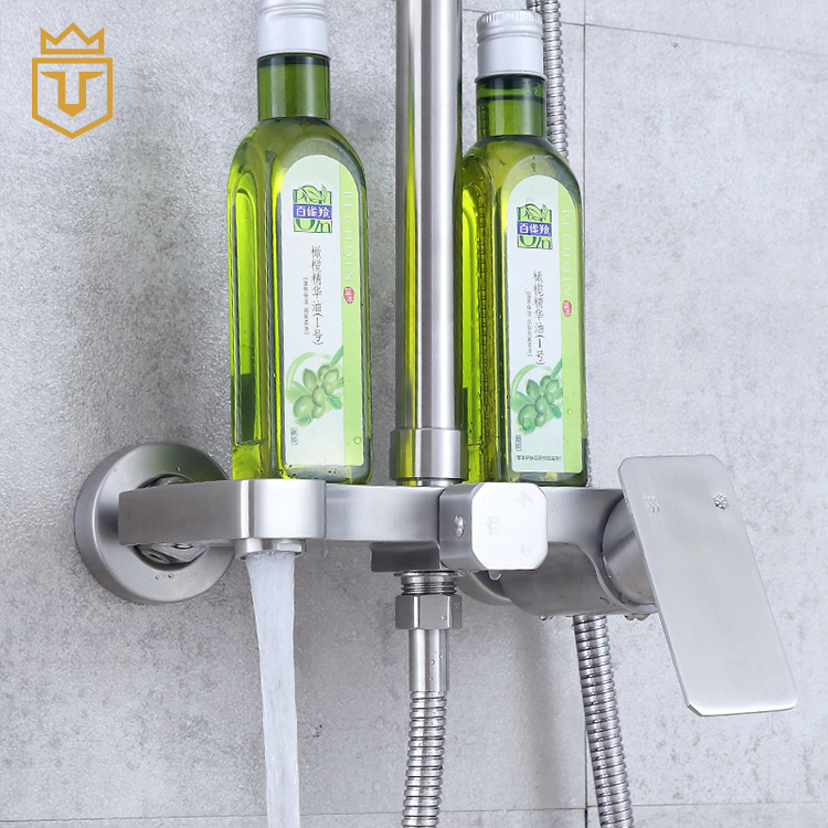 Shower Room SUS Bathroom Shower Set with Shampoo Shelf