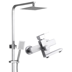 304 SS Bathroom Square Shower and Mixer Set