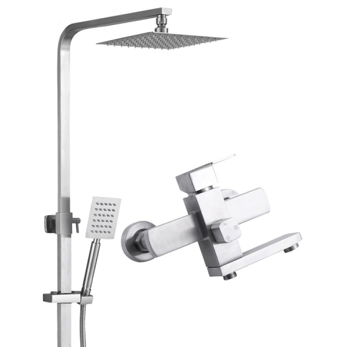 304 SS Bathroom Square Shower and Mixer Set