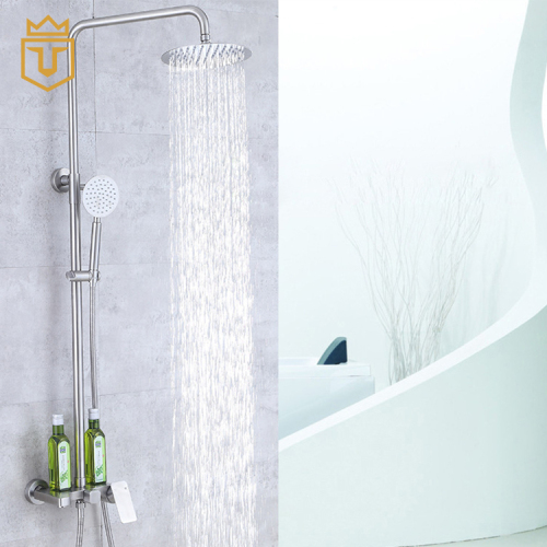 Shower Room SUS Bathroom Shower Set with Shampoo Shelf