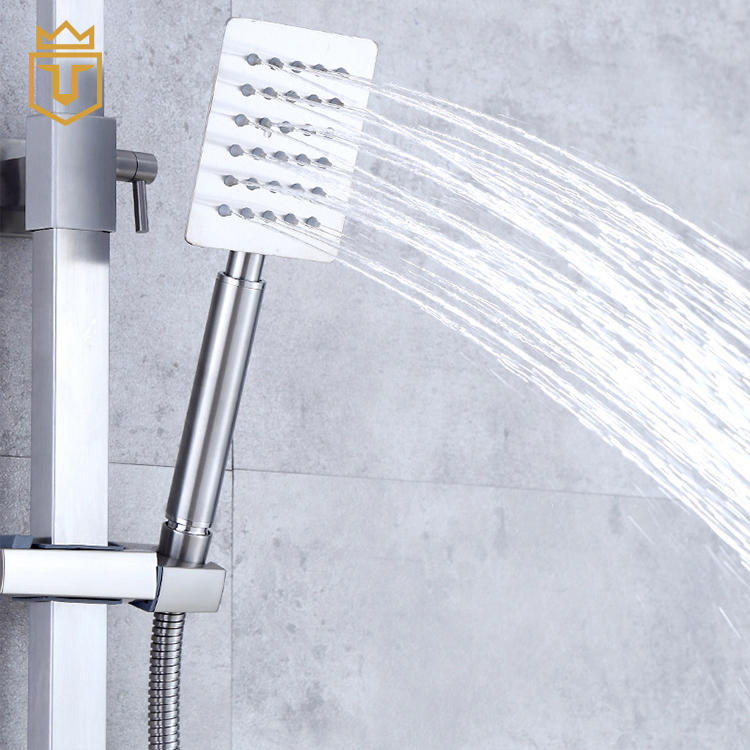 304 SS Bathroom Square Shower and Mixer Set