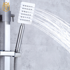 304 SS Bathroom Square Shower and Mixer Set