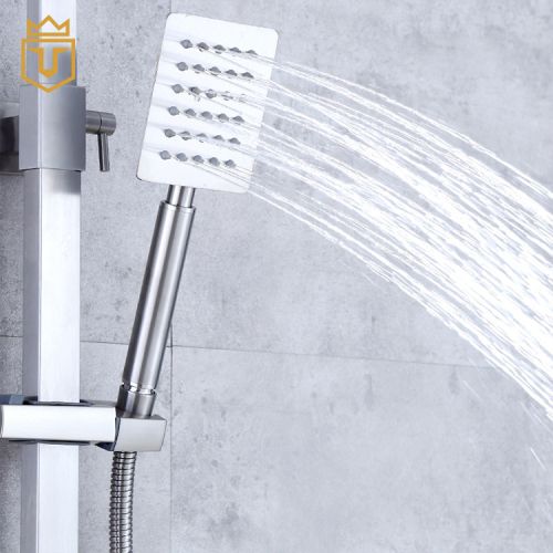 304 SS Bathroom Square Shower and Mixer Set