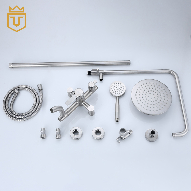 Wall Mounted 304 Brushed Stainless Steel Shower Set