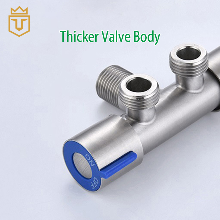 Cold Water SS 304 2 Outlets Dual Angle Valve