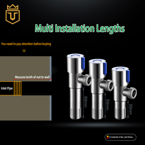 Bathroom Hot Cold Water Long Angle Stop Valve