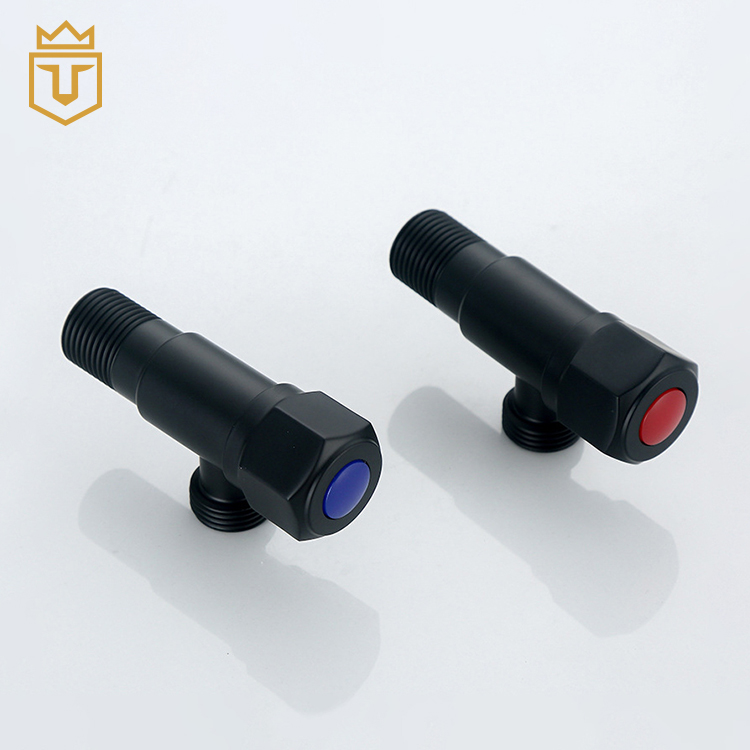 Hot Cold Water Toilet Black Angle Valve